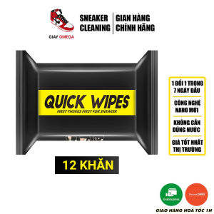 [Nhập RS0822 giảm 30k cho đơn 99k]Khăn vệ sinh giày Quick Wipes tiện lợi không cần giặt (12 khăn)