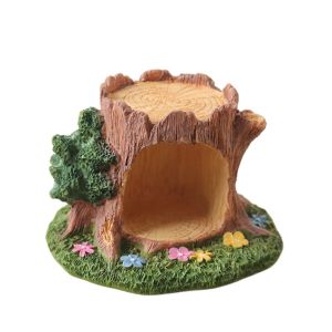 SIRENXI Kawaii Tree Hole Ornament Cartoon Mini Micro-landscape Ornament Garden Yard Decoration Modern Pastoral Style Desk Craft Christmas