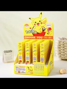 Pen Gel Tekan⚡皮卡丘按动中性笔 Pikachu Gel Pen 可爱学生黑色水笔顺滑速干大容量盲盒随机款 Blind Box Cute School Stationery Kids