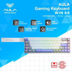 GAMEN X AULA  Gaming Keyboard WIN 68 HE MAX Magnetic Switch 65% Layout RGB RT 0.01 Wired Extreme Response  - Garansi 1 Tahun