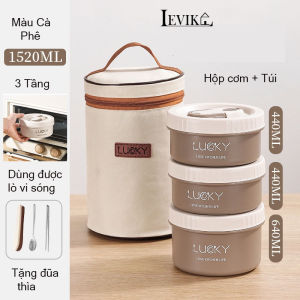 Hộp Cơm Giữ Nhiệt Lunch Box 3 4 tầng Dùng Được Lò Vi SóngTúi Hộp Đựng Cơm trưa văn phòng cách nhiệt