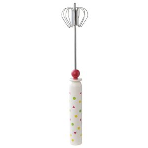 RJQFNG Thép không gỉ Máy đánh trứng bán tự động Rotary Tạo bọt nhanh Dụng cụ đánh trứng bằng tay Nhanh chóng Thiết kế tiện dụng Dụng cụ đánh trứng cho Kem Bột Sữa