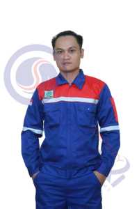 Wearpack Atasan Kemeja Proyek Warna Benhur Merah Resleting Lengan Panjang