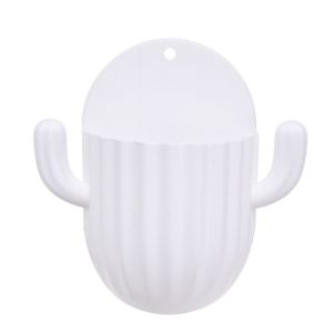 CSQ63 Seamless Sturdy Bathroom Accessories Vanity Brush Self-adhesive Cactus Storage Bucket Pen Container Storage Rack Toothbrush Holder
