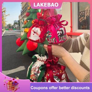 【LAKEBAO】 Giáng sinh hộp quà tặng với táo bao bì vải trang trí Tote Túi trẻ em của Apple Túi Quà Tặng