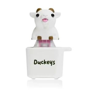 USB Rechargeable Cartoon Sheep Keychain Press Activated Voice Light Up Electronic Fidget Toy Stress Relief Hanging Pendant