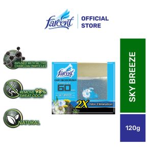 Farcent Deodorizer Car Home Charcoal Lavender Lemon Peach Sky Breeze 120G - Degradable Odor and Keep Air Fresh