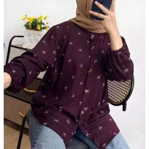 Atasan Wanita Kameja Wanita Blouse Kekinian Lengan Panjang