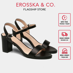 Giày sandal nữ thời trang Erosska gót vuông cao 7cm màu kem - EB066