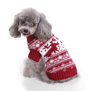 Dog Coat High Neckline Knitting Decoration Keep Warm Elastic Sleeves Winter Elasticity