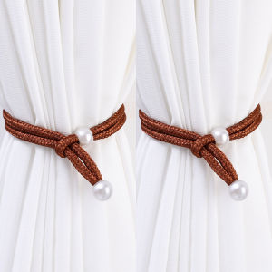 2Pcs Pearl Curtain Tieback Adjustable Tying Strap Buckle Curtain Fixing Ropes Home Curtain Decor Accessories