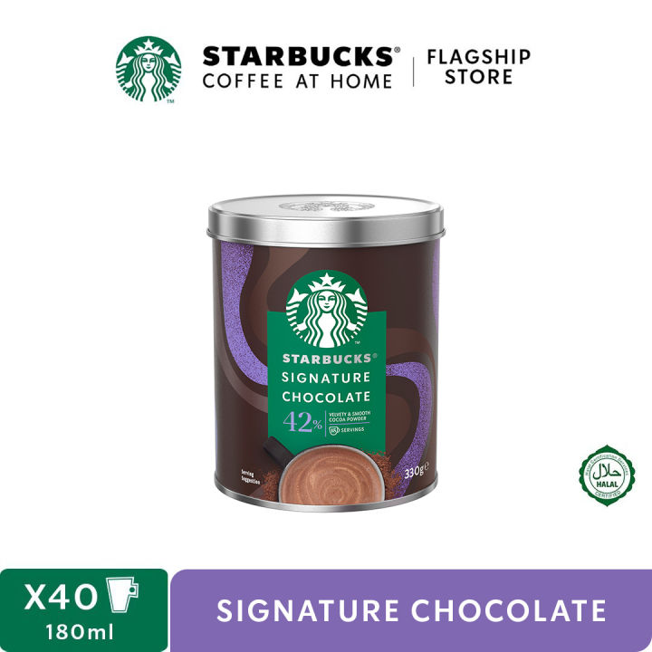 STARBUCKS® Signature Chocolate 42% Cocoa Powder Premium Mixes, 330g Tin ...