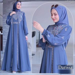 Darissa Dress Gamis Wanita Dewasa Terbaru 2024 Elegan Gamis Remaja Kekinian Viral Gamis Modern Lebaran Mewah Dress Muslimah Model Baru