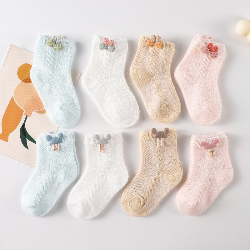 เครื่องประดับเด็กผู้หญิง ถุงเท้าเด็กแรกเกิด Baby Summer Thin Baby Boneless ซูเปอร์น่ารักถุงเท้าขนาดกลาง 0-6 มิถุนายนฤดูใบไม้ผลิและฤดูใบไม้ร่วงผ้าฝ้ายแท้