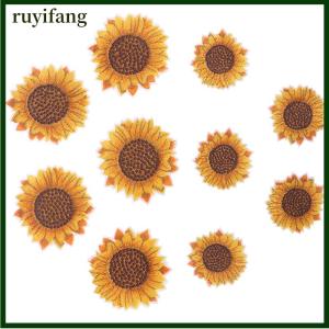 ruyifang 5pcs ทานตะวันเย็บบน เหล็กบนแพทช์ปัก DIY หัตถกรรมเสื้อผ้า applique