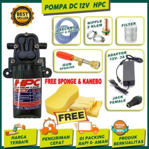 Paket Hemat Lengkap Pompa Air DC 12V & High Pressure Cleaner