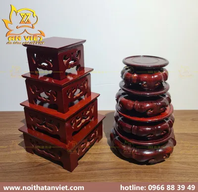 Đôn Gỗ - Đế Gỗ Vuông - Tròn Đặt Tượng Vật Phẩm Thờ Cúng - DG2402