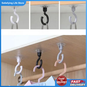 Heavy Duty Adhesive Hook 360° Rotating Ceiling Hook Strong Hook Household Multi-function Adhesive Hook Kitchen Bathroom Wall Hanging Hook Door Back Coat Hook