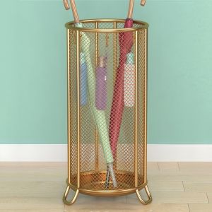 YESMILE Metal Umbrella Holder Stand Type Drainage Design Umbrella Barrel Space Saving Storage Rack Home Entrance