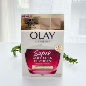 Kem Dưỡng Olay Đỏ Super Collagen Peptide Giúp Săn Chắc Da 45g - - Giúp hỗ trợ cải thiện 5 dấu hiệu lão hóa da phức tạp: Da chảy xệ nếp nhăn sâu rãnh cười vết chân chim da không đều màu. - Hiệu quả tùy thuộc vào cơ địa mỗi người