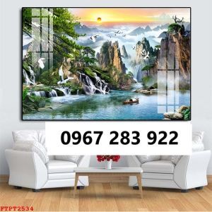 Tranh gạch 3d thác nước trữ tình
