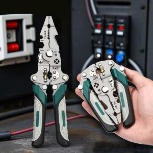 Original 26 in 1 Wire Stripper Electrician Hand Tool Folding Wire Stripping Pliers For Cutting Crimping Screwdriver Multifunctional Wire Cutter Heavy Duty Foldable Plier Multifunctional Pliers Set Cutter Cable Puller For Electricians