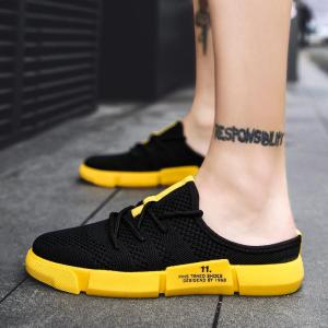 รองเท้าแฟชั่นใหม่ล่อสําหรับผู้ชายรองเท้าครึ่งเกาหลีสําหรับผู้ชายครึ่งรองเท้าแตะรองเท้าแตะรองเท้าไม่มีส้นสําหรับผู้ชาย 2019