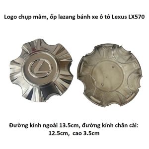 Logo chụp mâm ốp lazang bánh xe ô tô Lexus LX570 đường kính ngoài 13.5cm