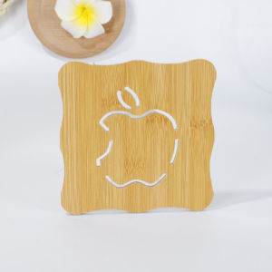 Bamboo Coaster Cute Cat Shape Heat Resistant Drink Cup Mat Wooden Insulation Pad for Home Kitchen