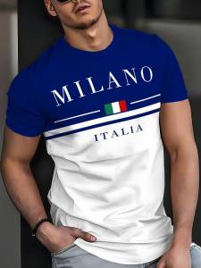 Paris Letter Print Mens T Trendy short-sleeve shirt   Summer hot-selling round-neck sports casual short-sleeve top