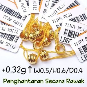 JIN JING PDR BEADS SMALL EMAS 916 0.32g UP