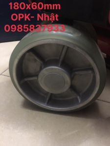 Bánh xe lái 180x60 mm cho xe nâng tay OPK Nhật CP-25 nâng hạ di chuyển an toàn hiệu quả