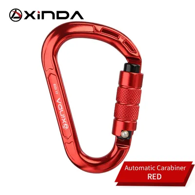 XINDA Móc Leo Núi Đá Móc Khóa Hình Quả Lê Khóa Tự Động An Toàn 25KN Bộ Dụng Cụ Ngoài Trời Móc Khóa Chữ H Bằng Nhôm Có Lò Xo