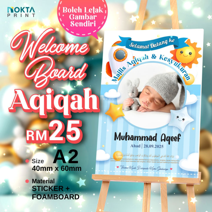 💖Welcome Board Aqiqah💖Majlis Kesyukuran | Welcome Board | Sticker