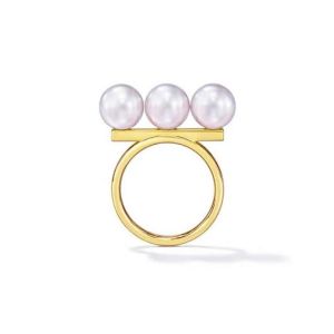 Montagne Jewelry Japan Akoya Top Grade Seawater Pearl Ring 18K Pure Gold Fine Jewellery Elegant Ring