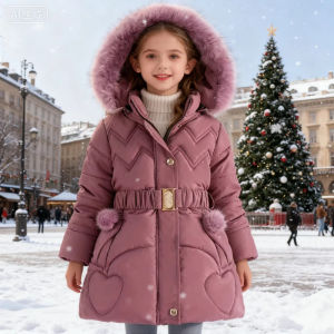 2025 Kids Down Long Outerwear Winter Autumn Teen Cotton Clothes Girls Cotton-Padded Parka Coats Big Children Thicken Warm Jacket
