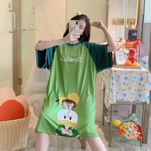 ”Sansa Stretchable Sleepwear Cartoon Letter Trendy Daster Maternity Dress (one size L-4XL)"