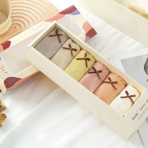 Panty 8pcs/1box Antibacterial soft and comfortable panties bow seamless panty for women