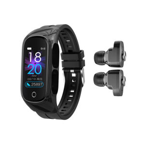 N8 TWS Heaset 2 in 1 Bluetooth Phone Call Heart Rate Monitoring Long Time Standby  Men Madam Sports Smartwatch