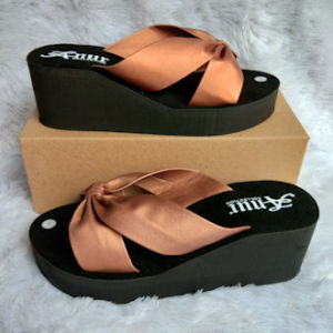 ANUR - sandal slop ban fita  wanita terbaru wedges remaja kekinian