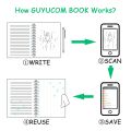 Reusable Smart Notebook Digital Notepad A4 Lined Dotted With Erasable Pen And Wipe For Sketch Cloud Storage And Reuse Endlessly. 