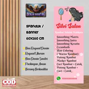 Spanduk Banner Salon 60X160 Cm Bisa Request Desain