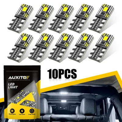 AUXITO 10Pcs T10 Led Car Light W5W Led Lamp 194 168 Led For Car Interior Dome Light Map Light 6500K White 12V