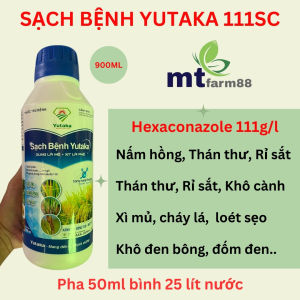 [10 Chai] Sạch bệnh yutaka 111SC Yutaka 900ml - Hexaconazole﻿ 111g/l -  Nấm hồng Thán thư Rỉ sắt - Thán thư Rỉ sắt - Xì mủ cháy lá  loét sẹo - Khô đen bông đốm đen..
