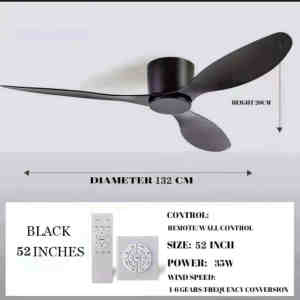 Black Retro Ceiling Fan with Large Wind,Perfect for Dining Room Living Room | Household & Commercial Electric Fan | Ceiling Fan Chandelier
