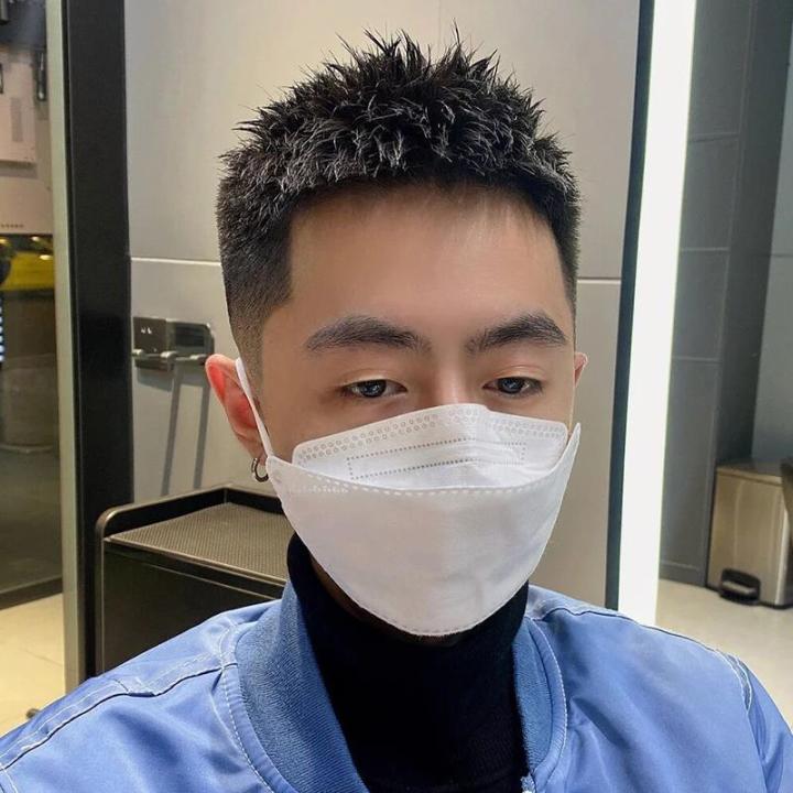 Wig pria rambut pendek rambut asli rambut pendek inci tak terlihat