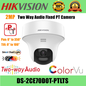 Hikvision Two Way Audio PT Camera 360° 2MP/5MP HDCVI Analog Camera DS-2CE70D0T-PTLTS Smart-Hybrid Light CCTV Camera