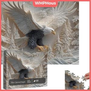 WP💓💛💖 The Carved Eagle Jigsaw Puzzle 1000 Pieces Puzzle Game Challenging Eagle Wildlife Art Design Puzzles Game For Family Activity Home Decoration Christmas Gifts