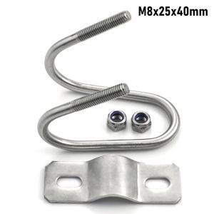 GTRBFDS 20 25 32 40 50 M8 Double U Cross Clamp Screw Connector Galvanized Pipe Clamp Durable Steel Scaffolding Clamp Tube Pipe Fixing
