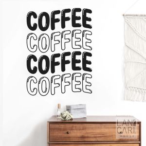 Cutting Stiker Coffee Kafe Wall Sticker Decor Cafe Hiasan Dinding